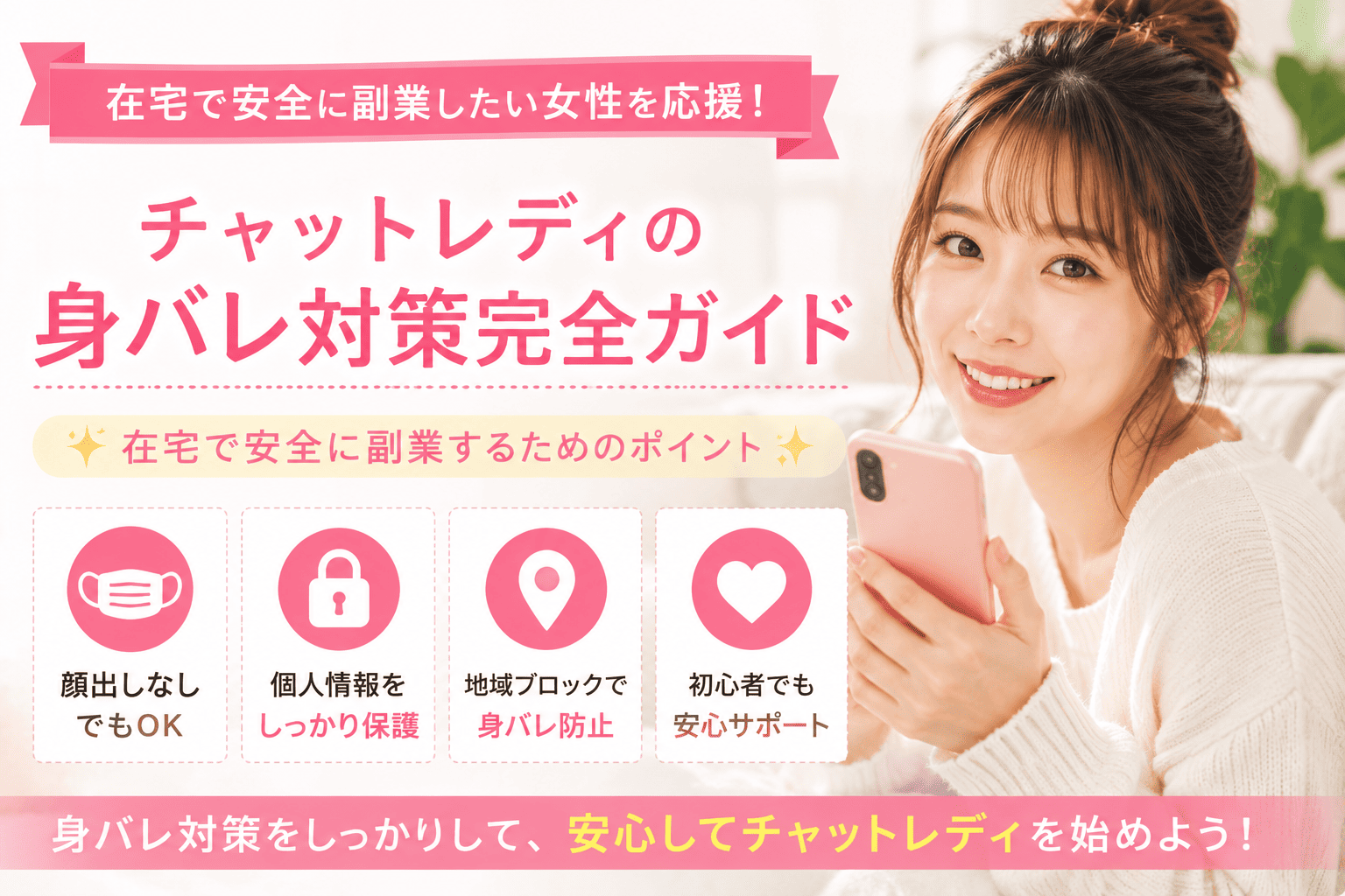 チャットレディの身バレ対策完全ガイド｜在宅で安全に副業するためのポイント